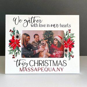 Love and Christmas in Massapequa Custom Photo Frame Holds 4x6 Picture